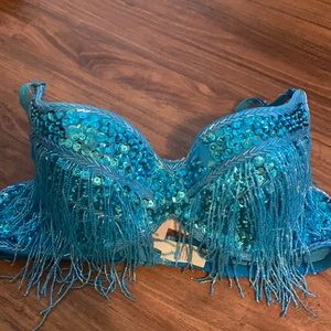 Blue sequin fancy top/bra